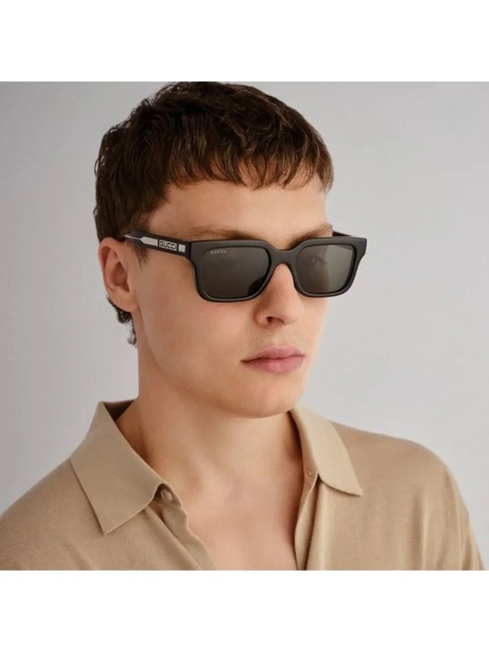 Gucci GG1732SK 004 Sunglasses Grey Square Frame, Grey Lenses
